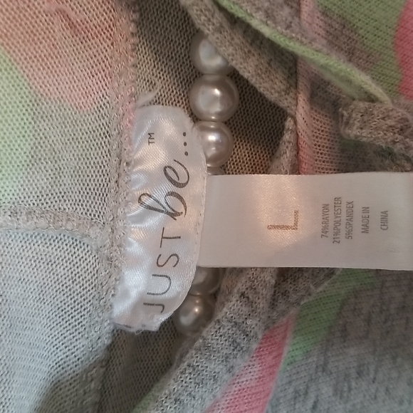 Just Be Womens Pink Grey floral Maternity Pull Over Hoodie Shirt - Picture 4 of 11